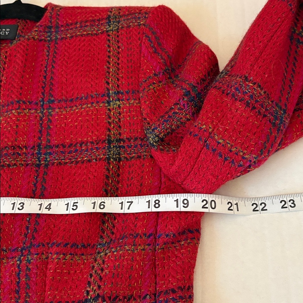 Ellen Tracy Vintage Wool Blend Jacket Red Plaid Chained Link  Retro Buttons, 8 - Picture 10 of 10